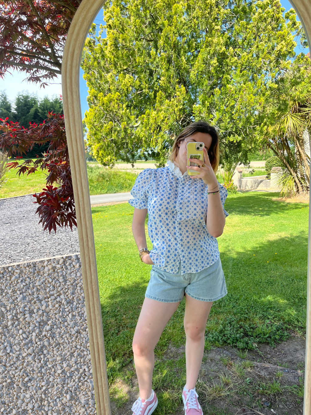 T-shirt bleu ciel nuage