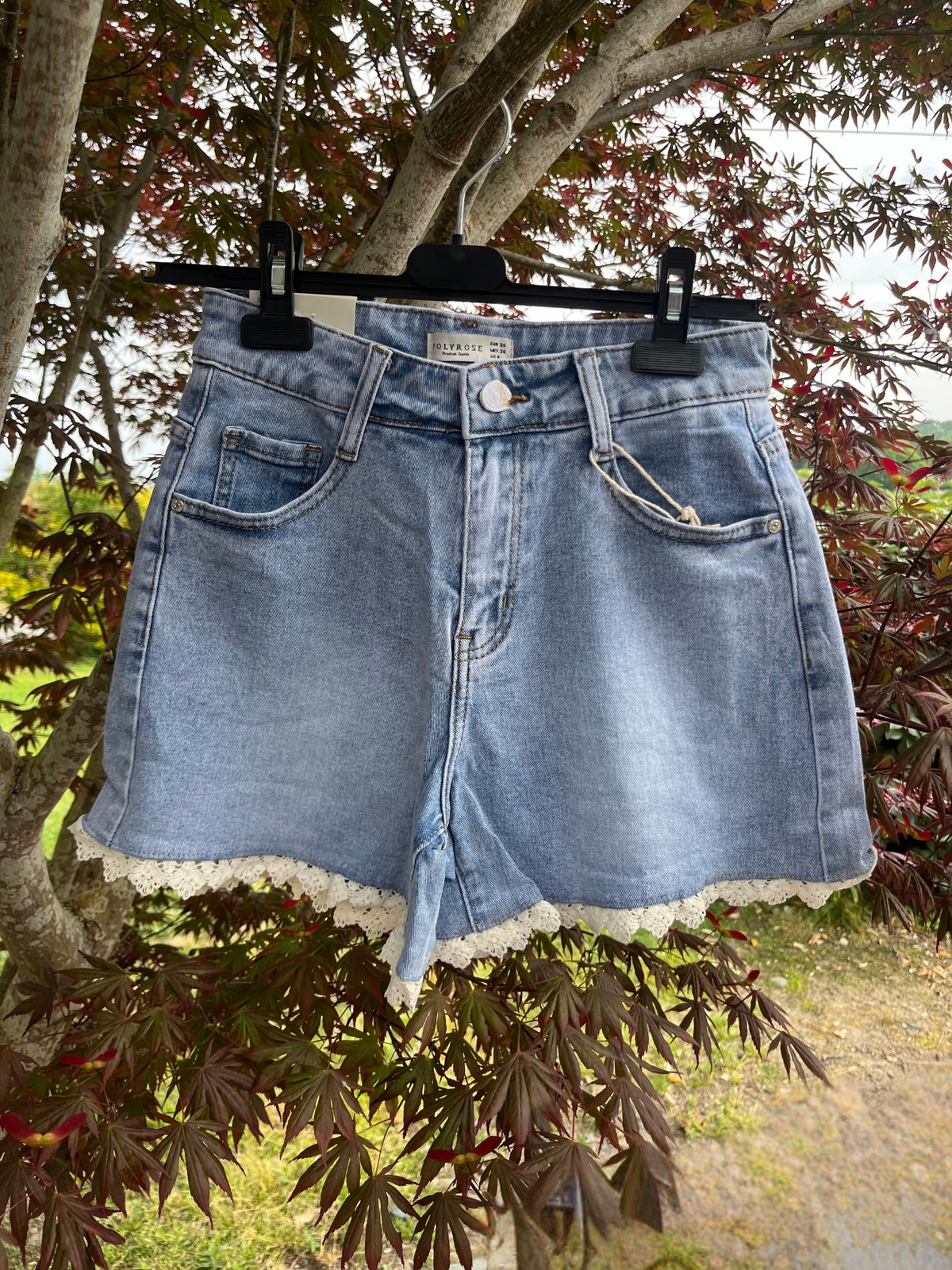 Short dentelle florale