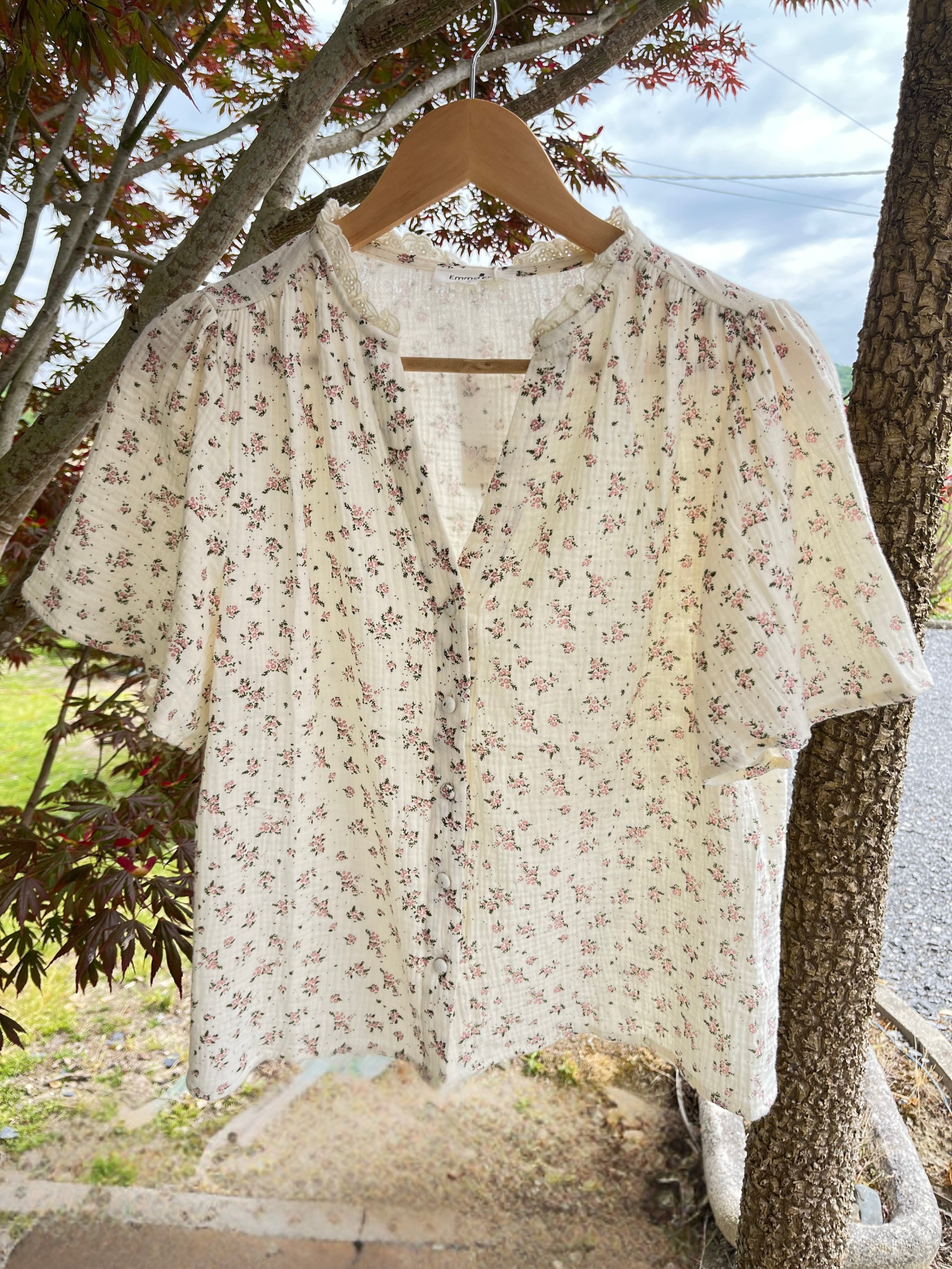 T-shirt céleste manches courtes