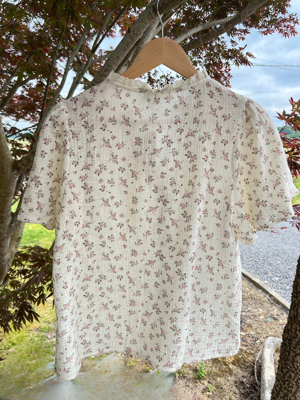 T-shirt céleste manches courtes