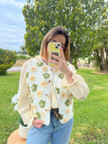 Pull fleuri manches courtes printemps