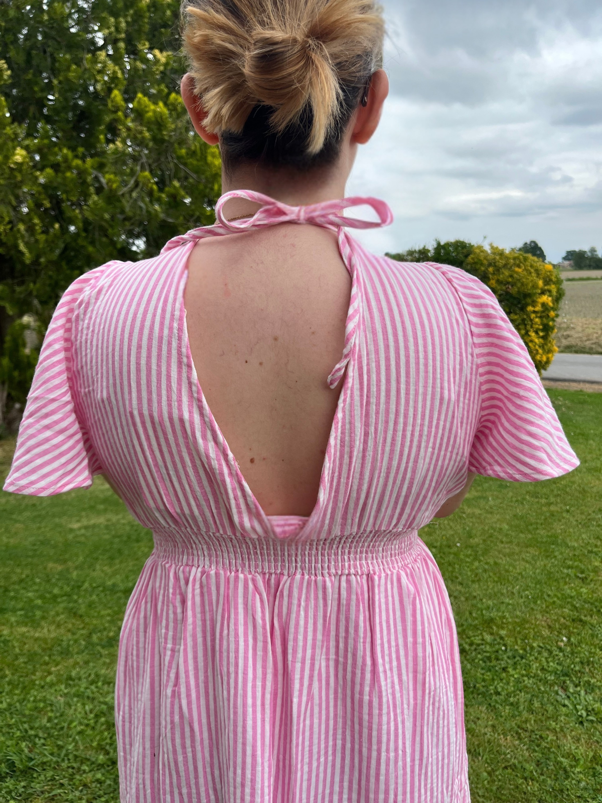 Robe courte marine rose