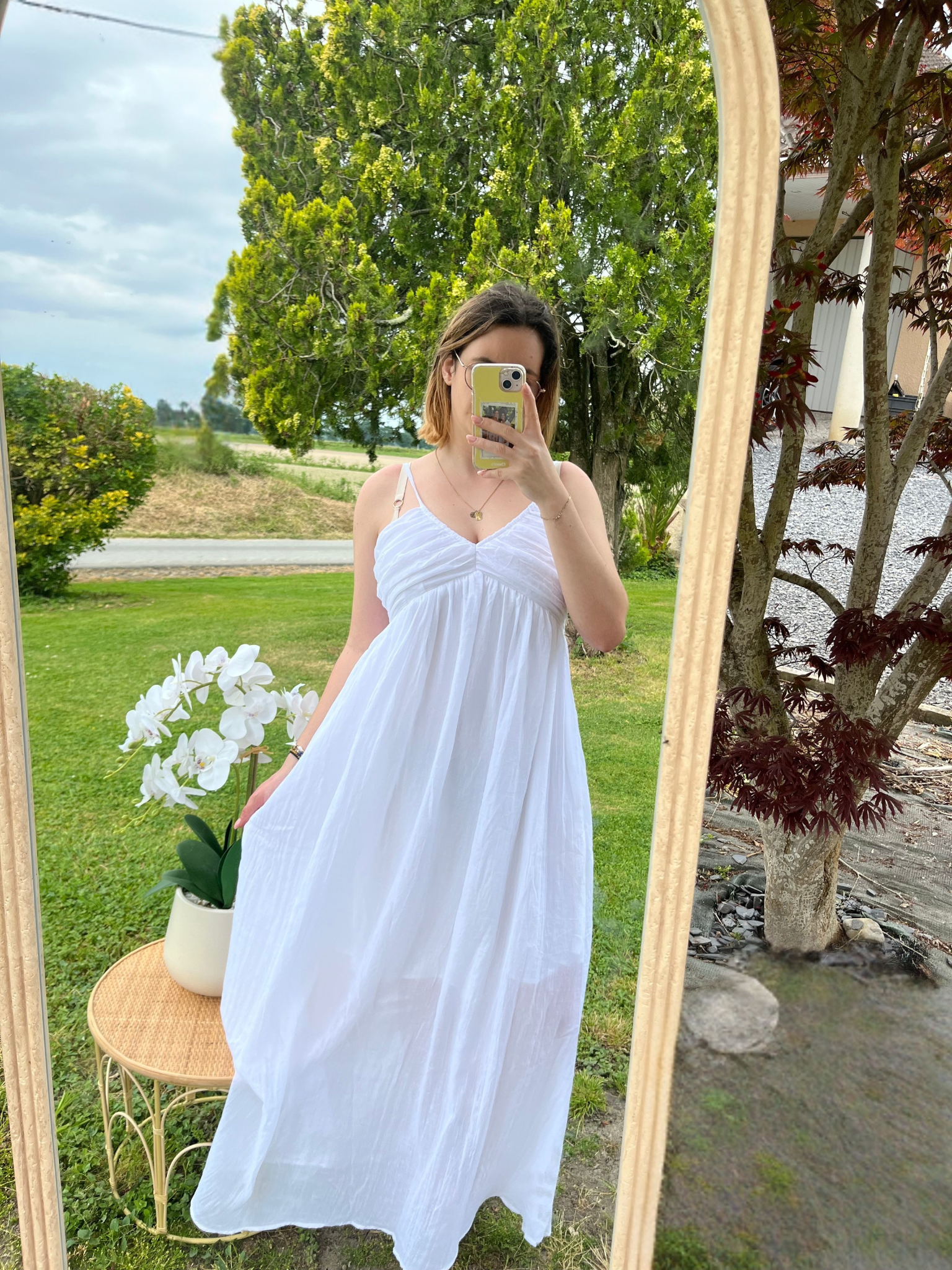Robe longue blanche nuage