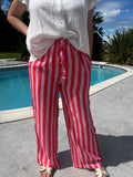 Pantalon rose rayure
