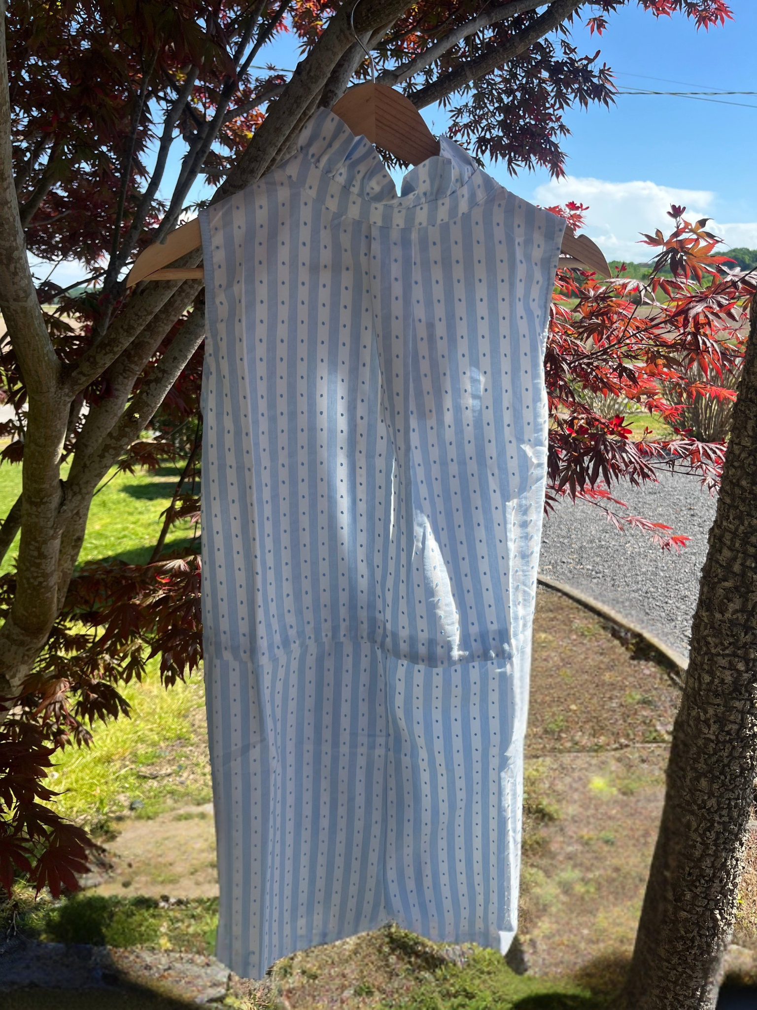 Combinaison short bleue azur