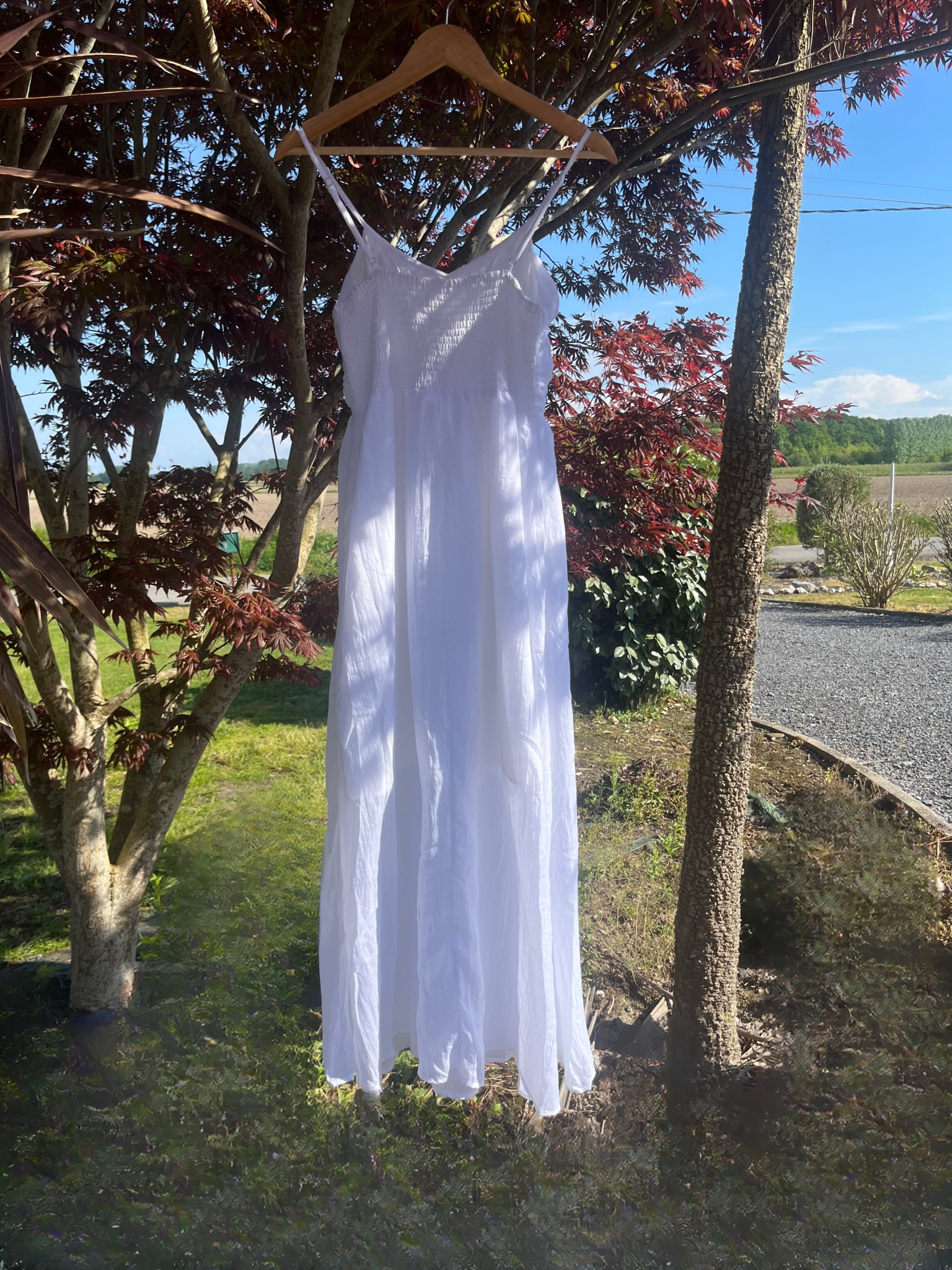 Robe longue blanche nuage