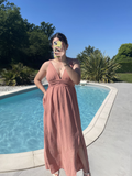 Robe longue terracotta