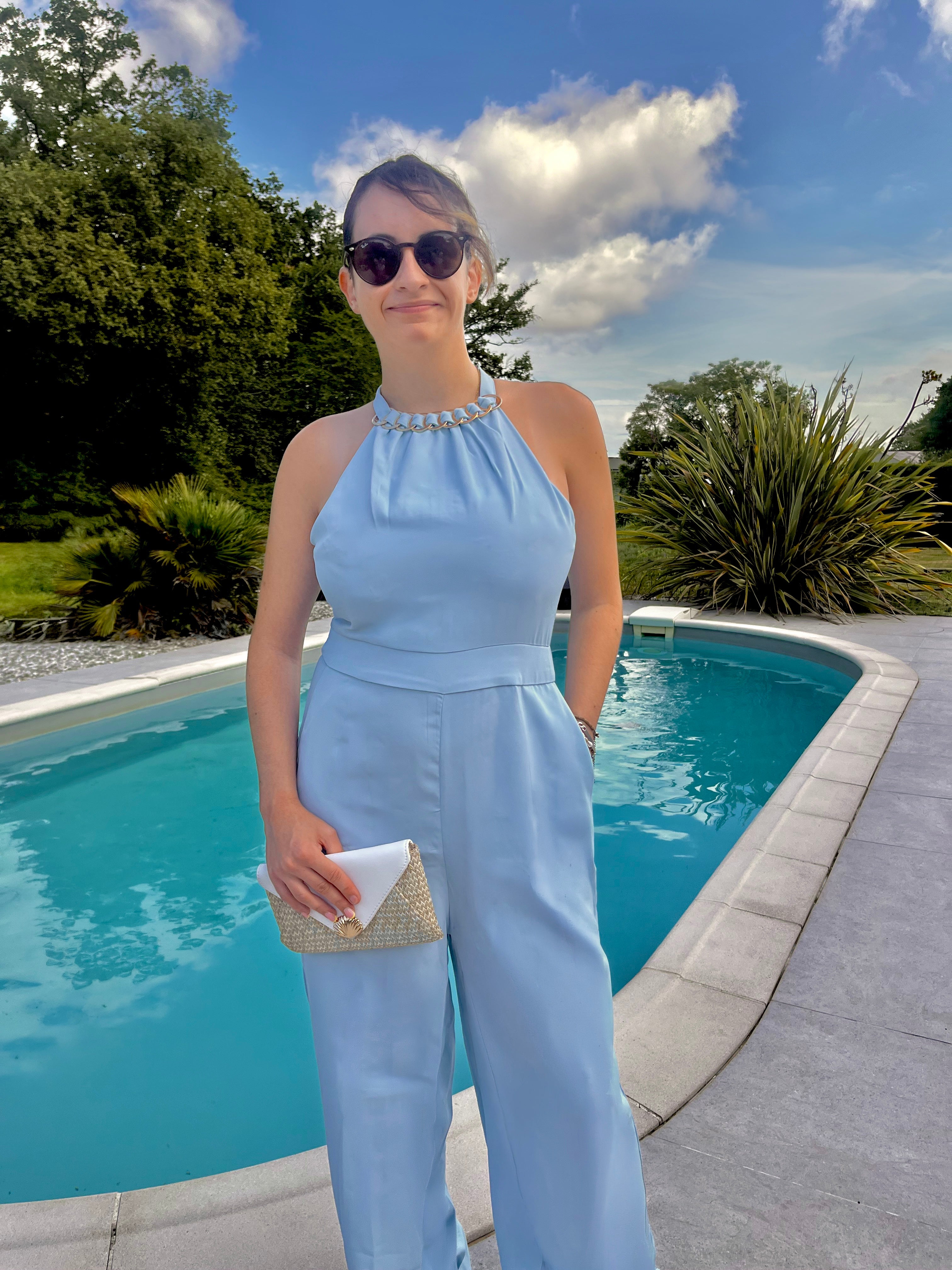 Combinaison bleu azur